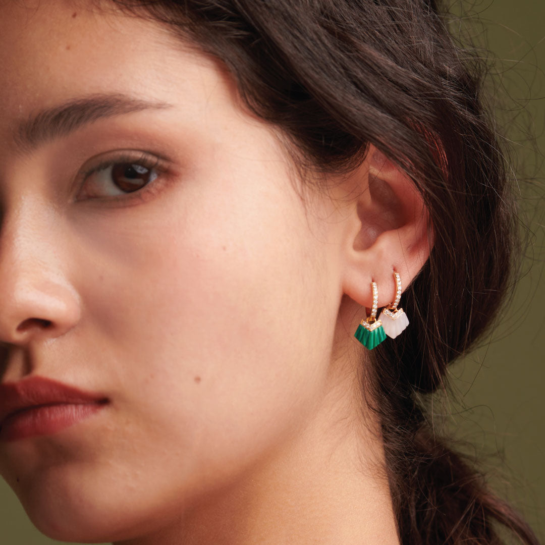 Elements Ear Huggie Earrings - Pink - Charmaleena Jewellery