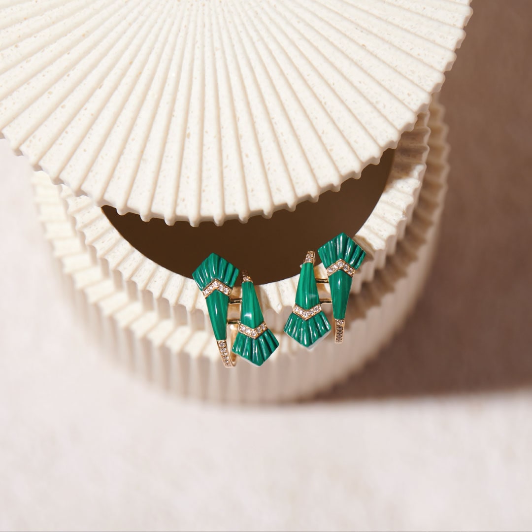 Elements Medium Hoop - Green - Charmaleena Jewellery