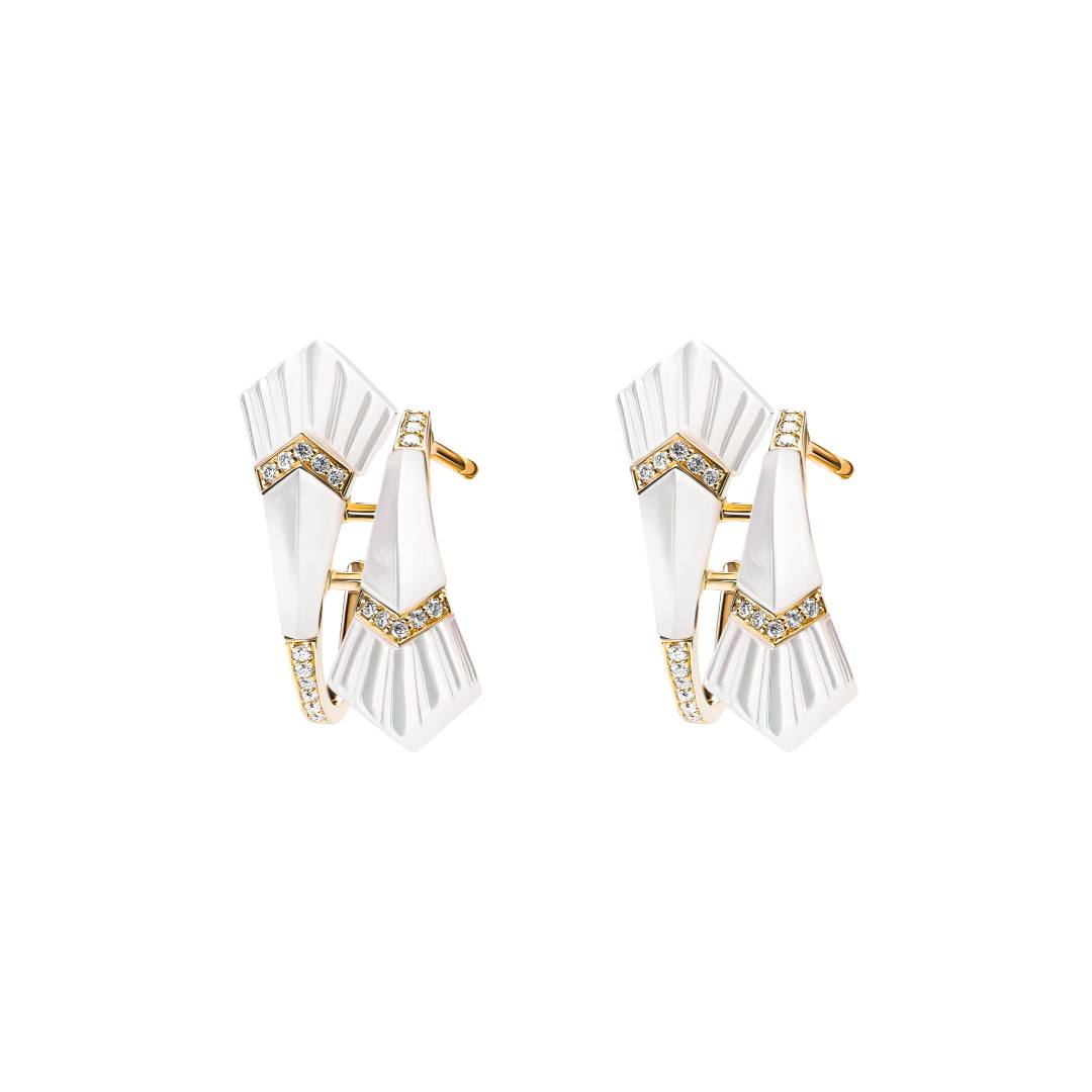 Elements Medium Hoop Earrings - White - Charmaleena Jewellery