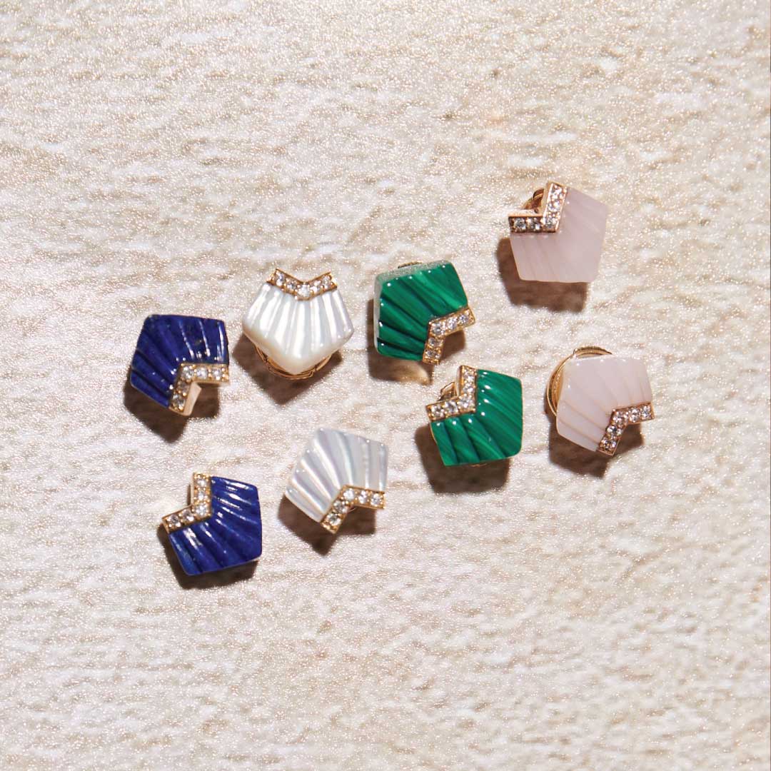 Elements Studs Earrings - Pink - Charmaleena Jewellery
