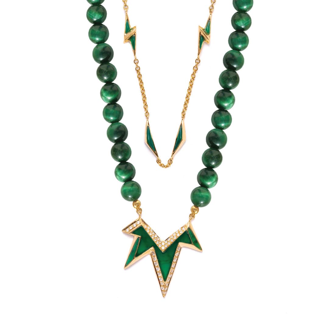 Energy Bead Pendant - Green - Charmaleena Jewellery