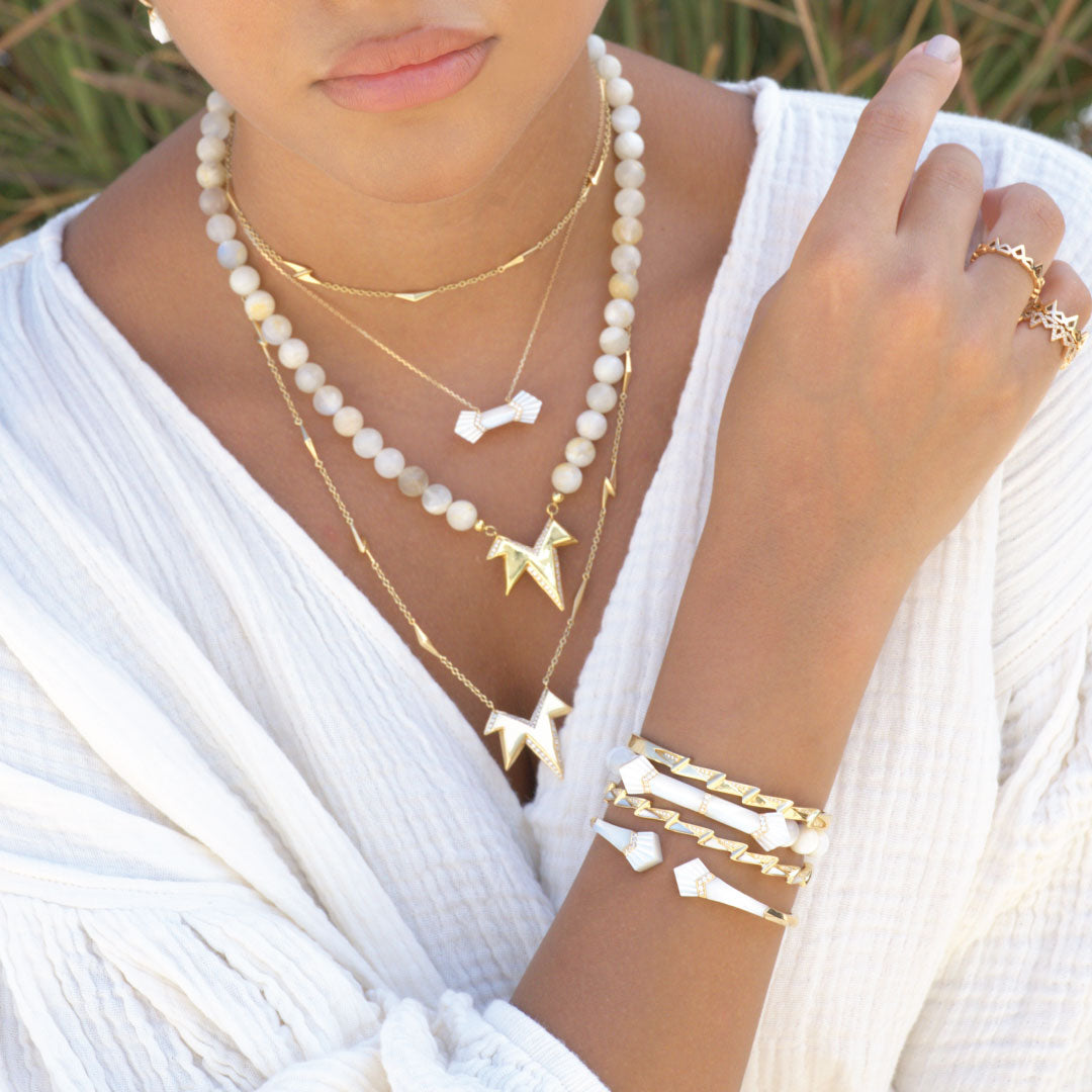 Energy Bead Pendant - White - Charmaleena Jewellery