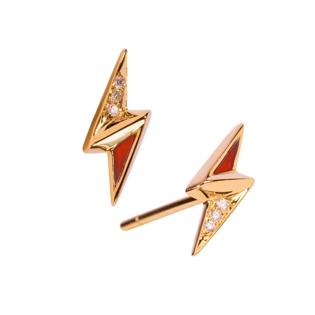 Energy Bolt Earring - Red - Charmaleena Jewellery