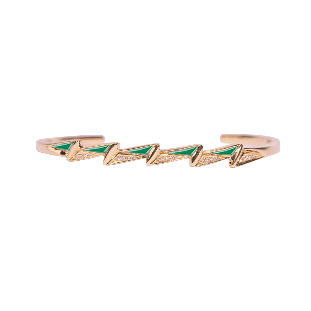 Energy Cuff Bracelet - Green - Charmaleena Jewellery