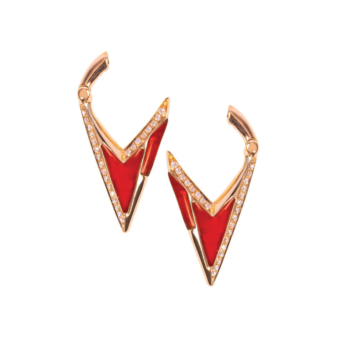 Energy Stone Earrings - Red - Charmaleena Jewellery