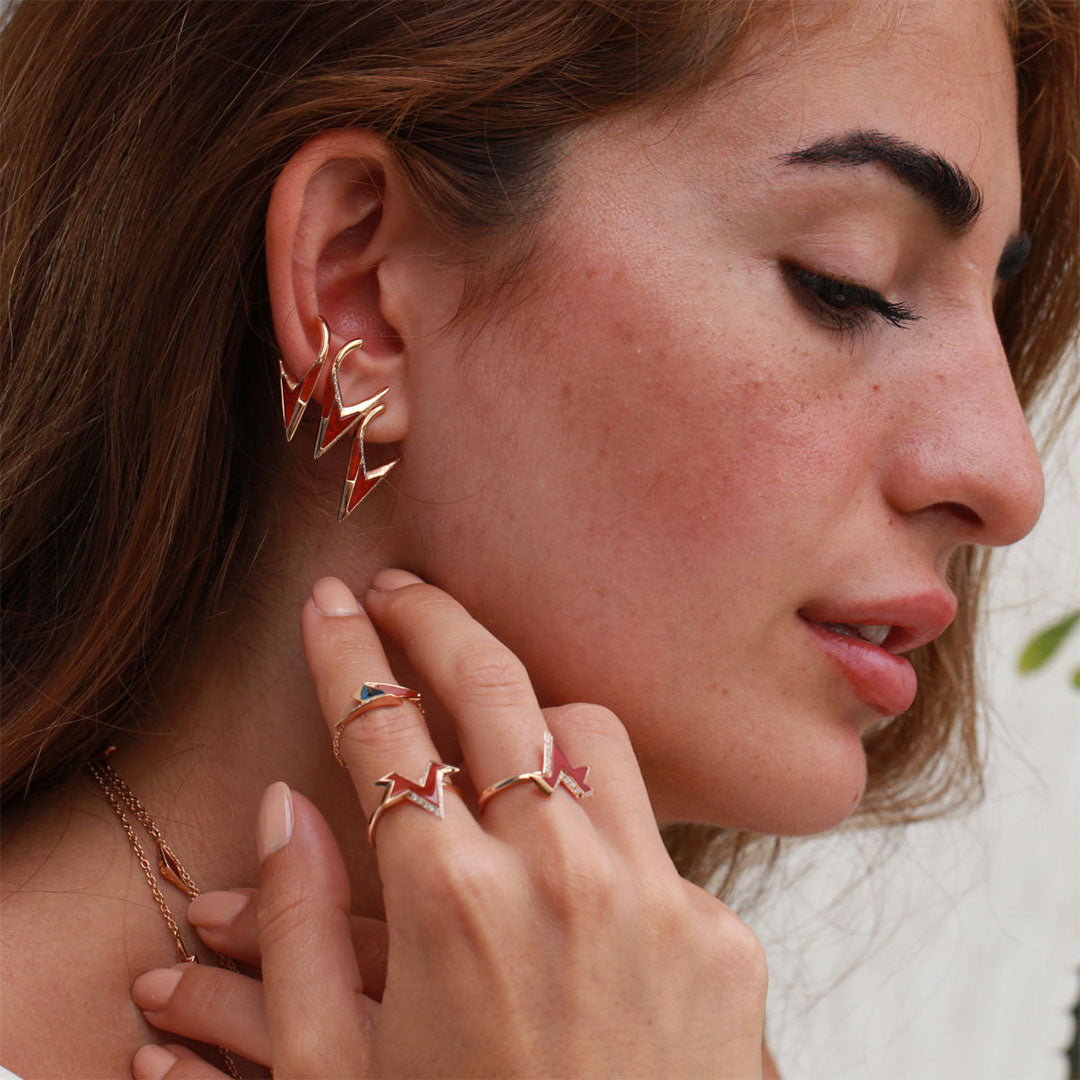 Energy Stone Earrings - Red - Charmaleena Jewellery