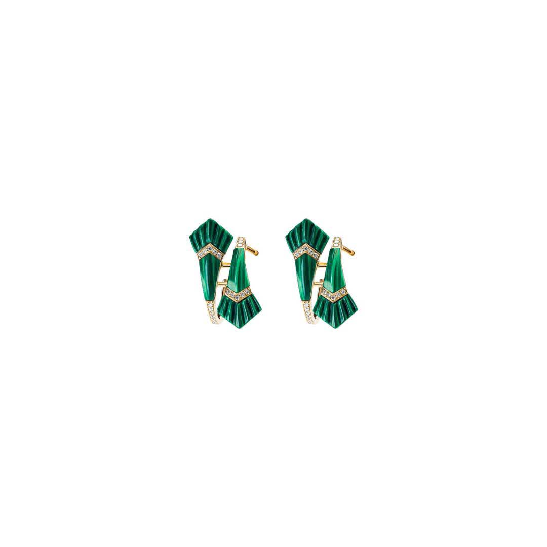 Elements Hoop Earrings - Small - Malachite - Charmaleena Jewellery