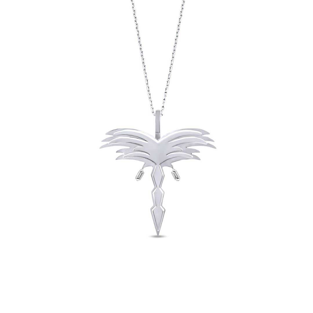 Golden - Palm Pendant - White - Charmaleena Jewellery