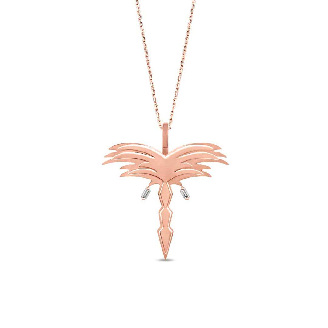 Golden - Palm Pendant - Rose - Charmaleena Jewellery