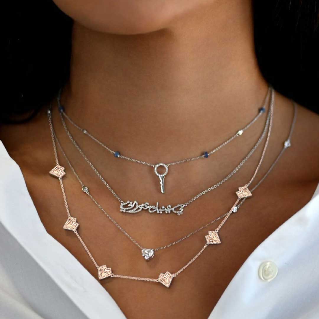 My Heart Multi Necklace - Rose - Charmaleena Jewellery