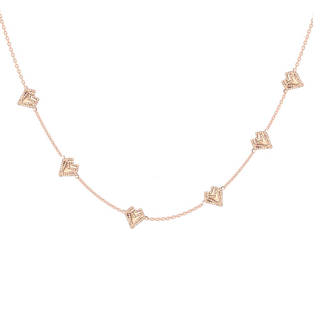 My Heart Multi Necklace - Rose - Charmaleena Jewellery