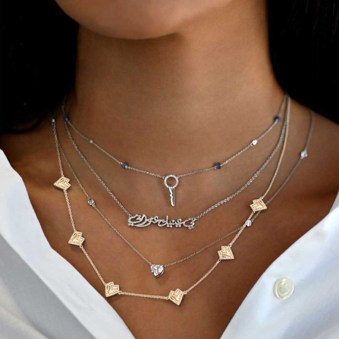My Heart Multi Necklace - Yellow - Charmaleena Jewellery
