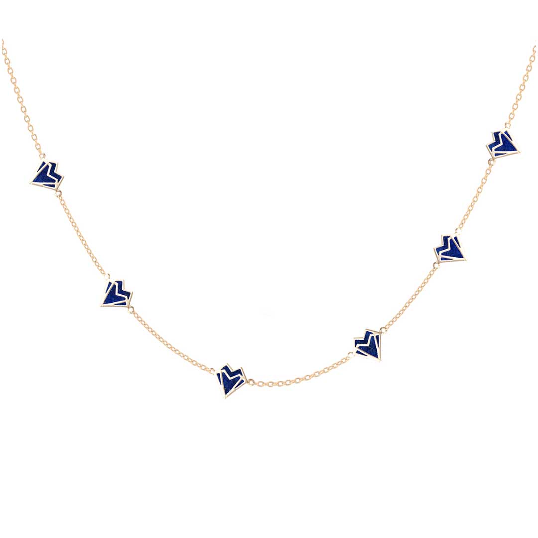 My Heart Multi Necklace - Yellow - Blue - Charmaleena Jewellery