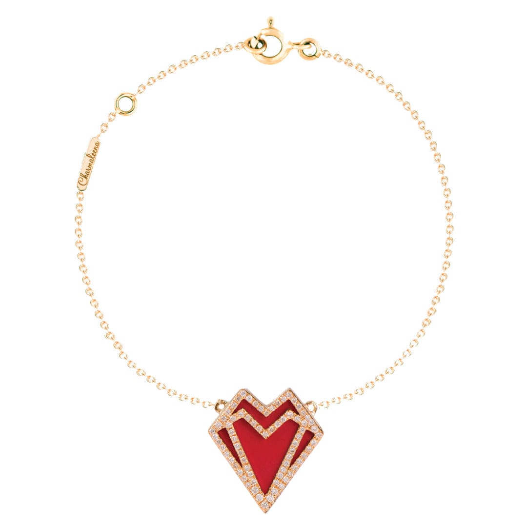 My Heart Bracelet - Red - Charmaleena Jewellery