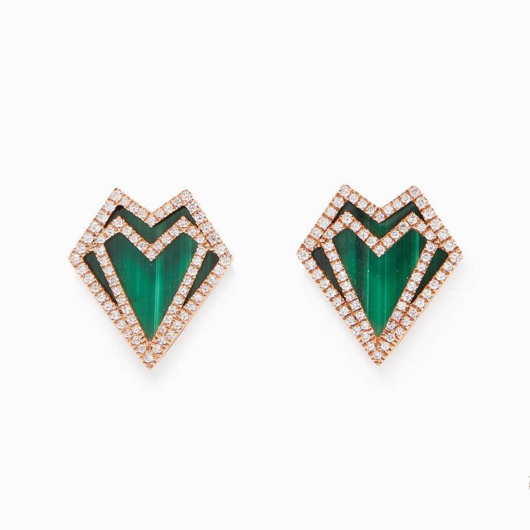 My Heart Earrings - Yellow - Green - Charmaleena Jewellery