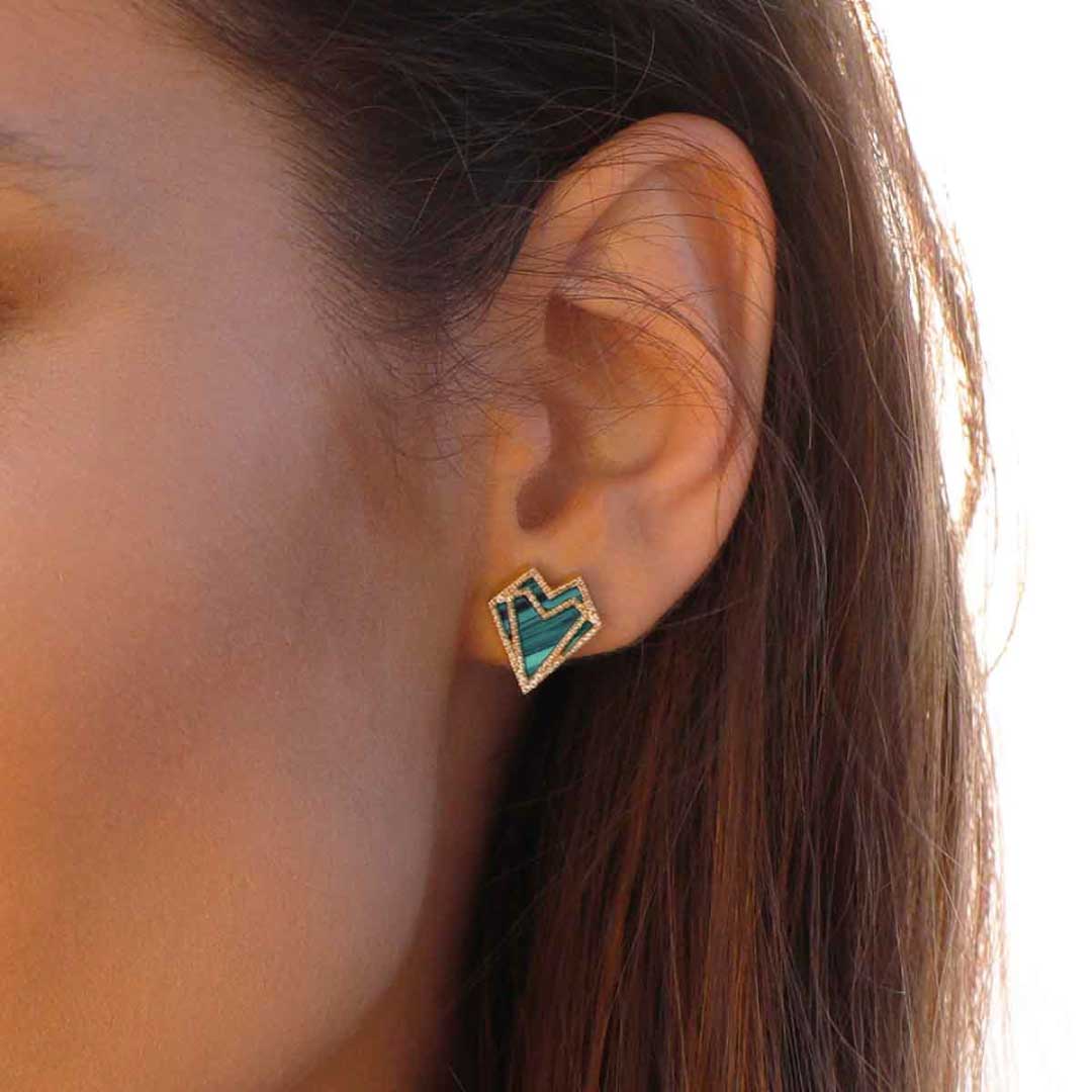 My Heart Earrings - Yellow - Green - Charmaleena Jewellery