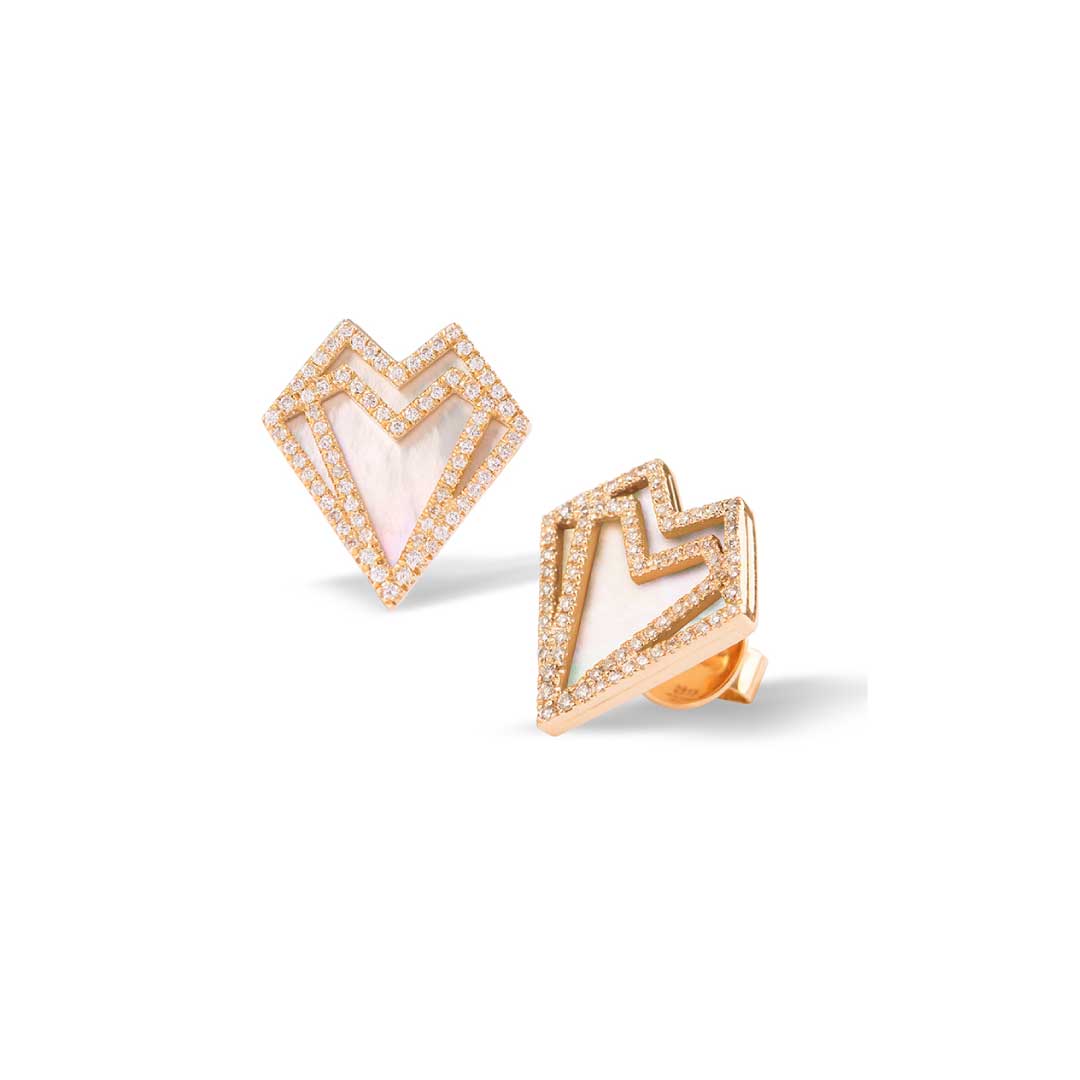My Heart Earrings - Yellow - White - Charmaleena Jewellery