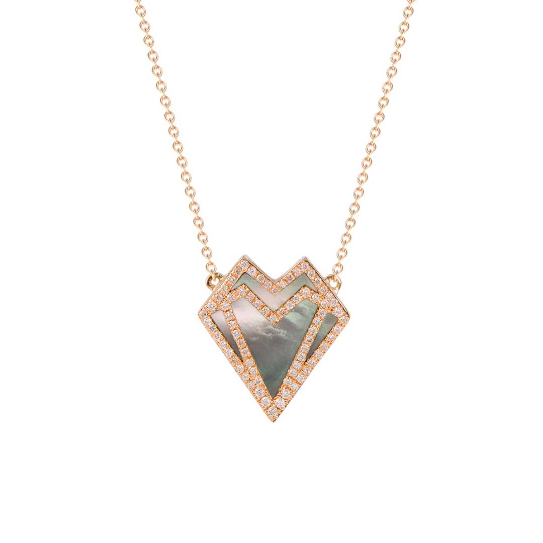 My Heart Necklace - Yellow - Grey - Charmaleena Jewellery