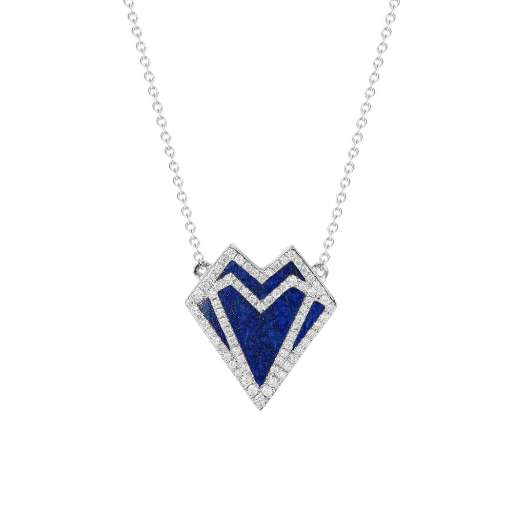 My Heart Necklace - White - Blue - Charmaleena Jewellery