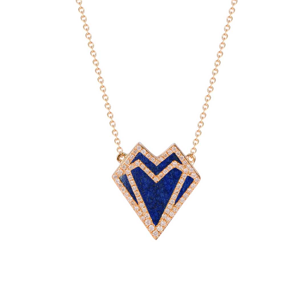 My Heart Necklace - Yellow - Blue - Charmaleena Jewellery