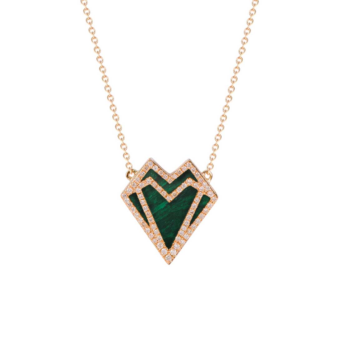 My Heart Necklace - Yellow - Green - Charmaleena Jewellery