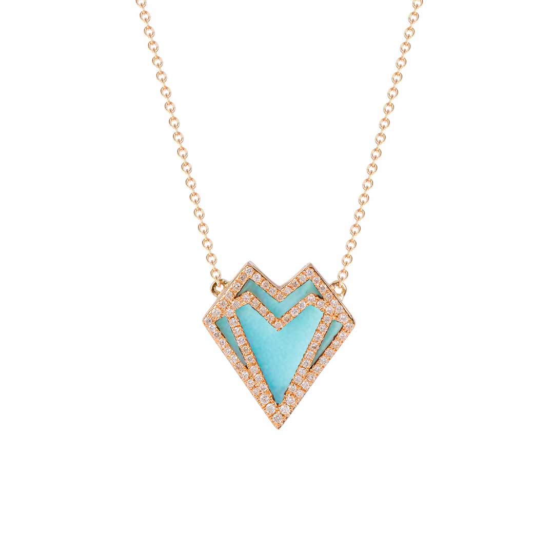 My Heart Necklace - Yellow - Turquoise - Charmaleena Jewellery