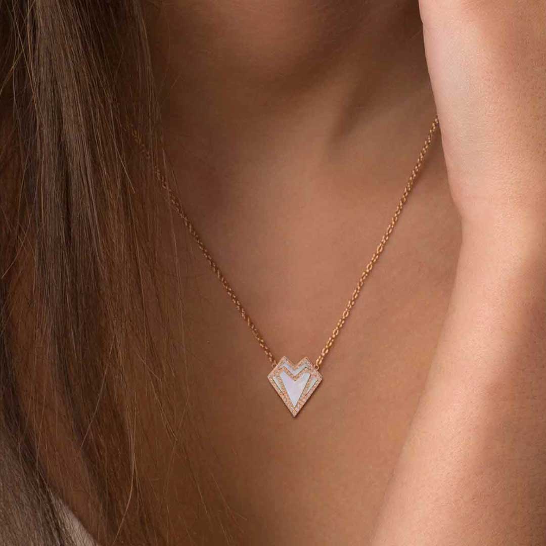 My Heart Necklace - Yellow - White - Charmaleena Jewellery