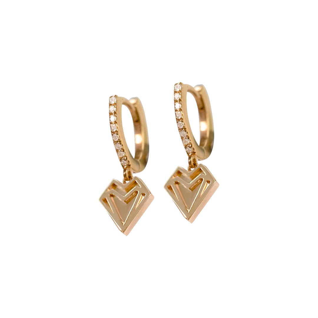 My Heart Petite Hoop Earrings. - Charmaleena Jewellery