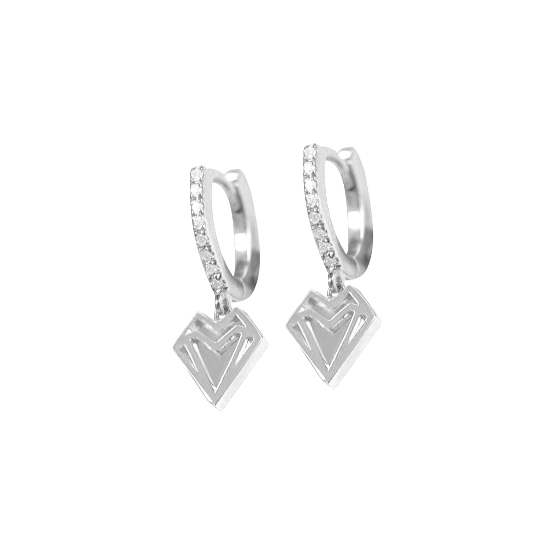 My Heart Petite Hoop Earrings. - Charmaleena Jewellery