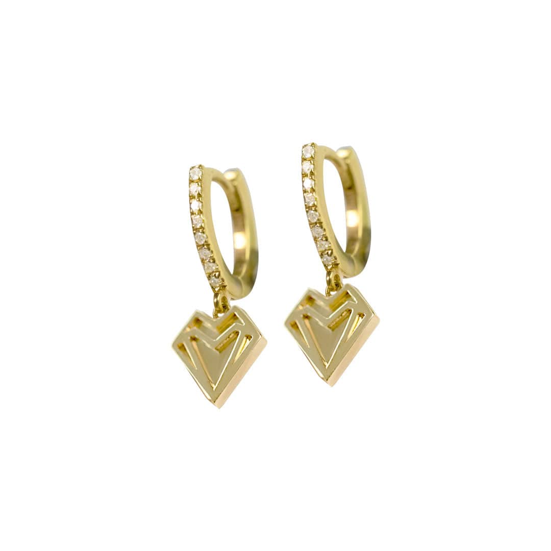 My Heart Petite Hoop Earrings. - Charmaleena Jewellery