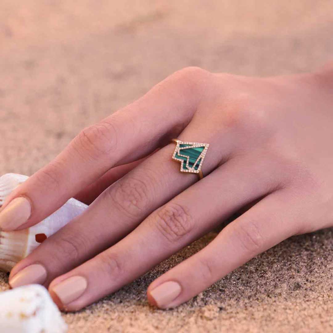 My Heart Ring - Yellow - Green - Charmaleena Jewellery