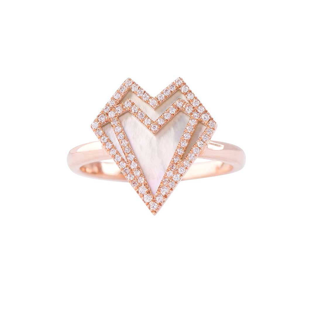 My Heart Ring - Rose - White - Charmaleena Jewellery