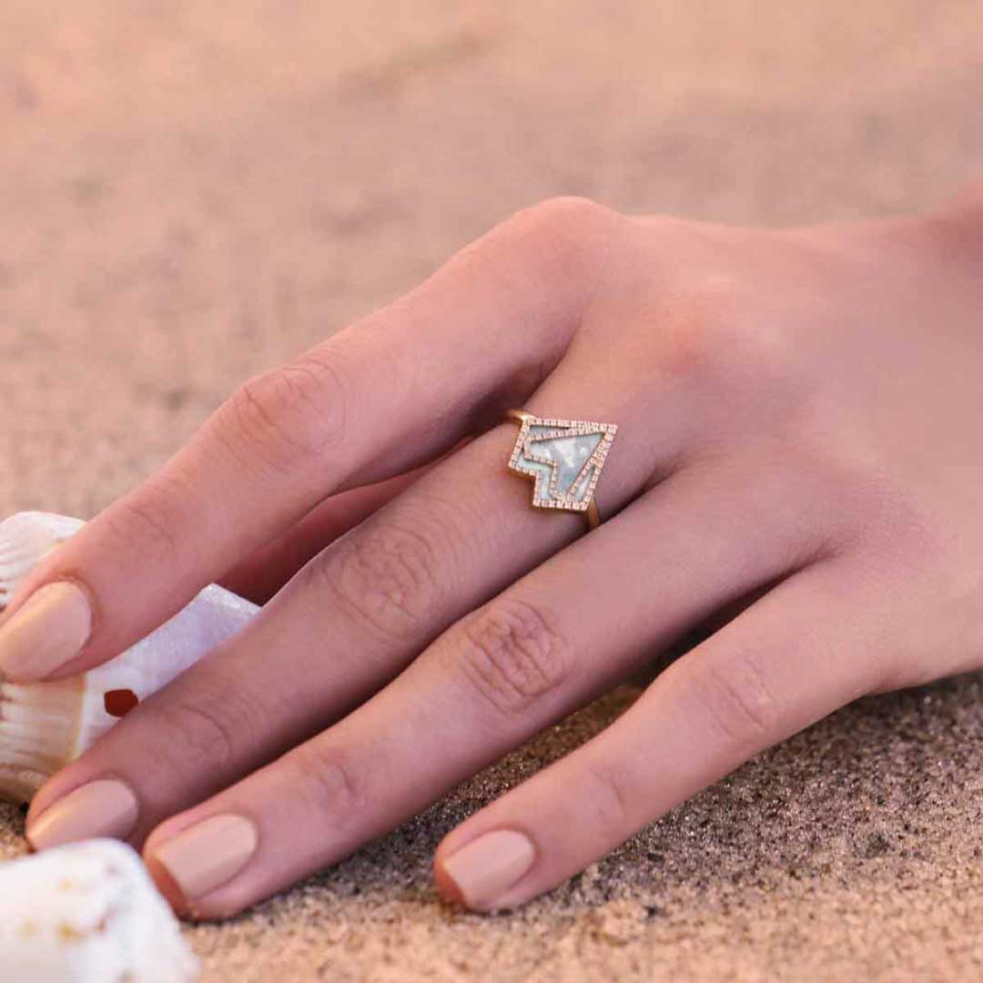 My Heart Ring - Yellow - White - Charmaleena Jewellery