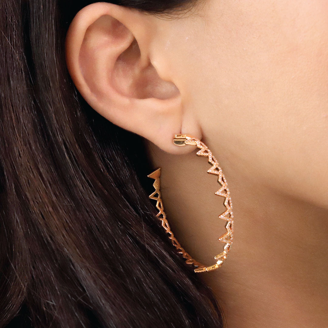 My Star Big Earrings - Rose - Paved - Charmaleena Jewellery