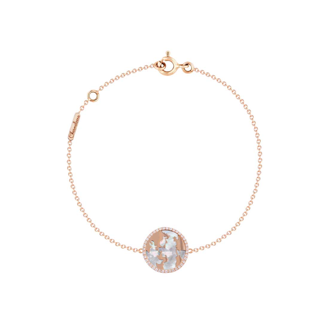 My World Bracelet White Mother of Pearl Yellow Gold - Charmaleena Jewellery