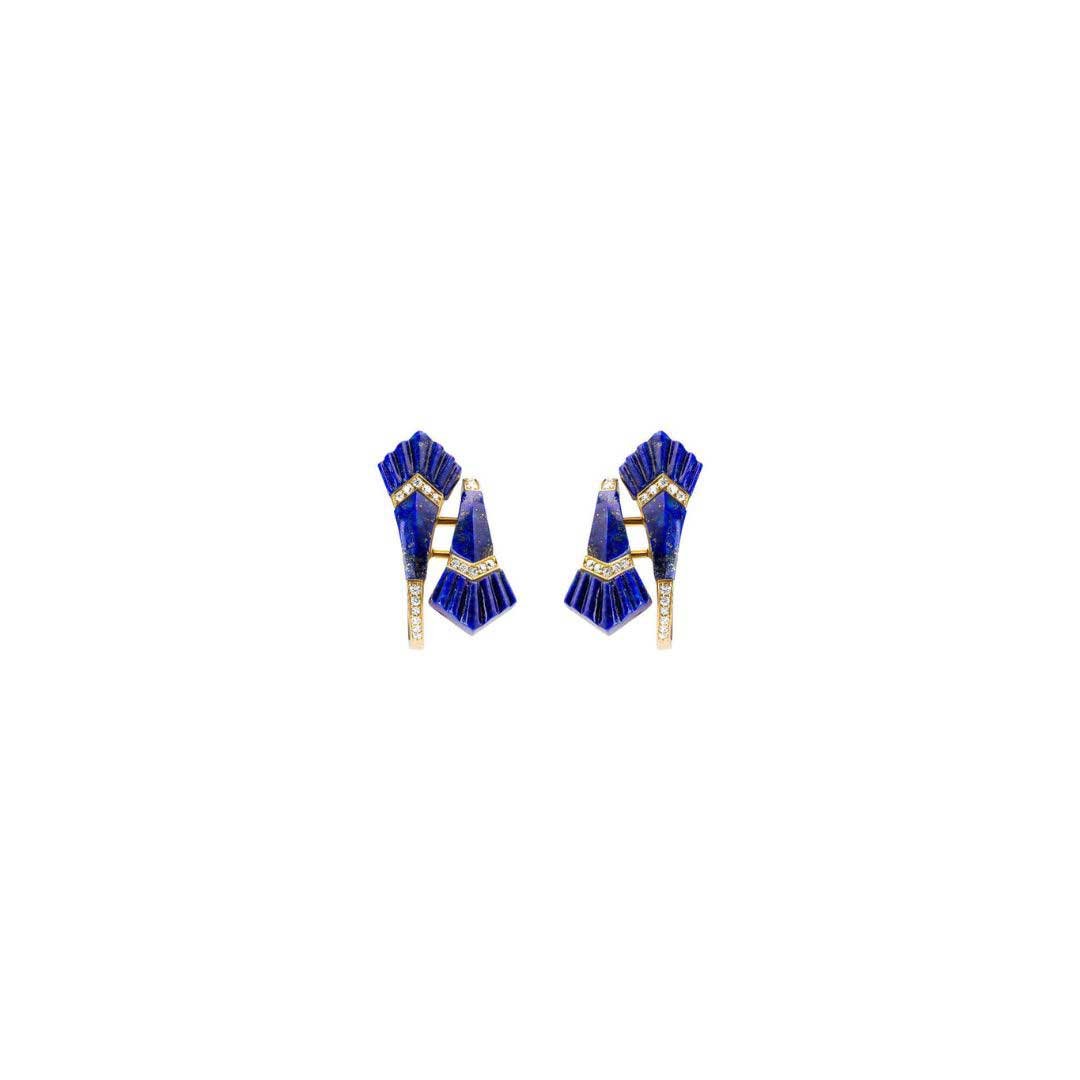 Elements Hoop Earrings - Small- Lapis - Charmaleena Jewellery