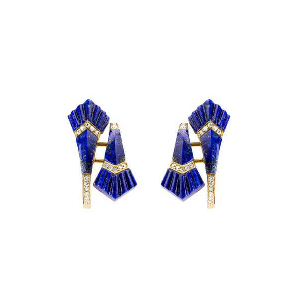 Elements Hoop Earrings - Small- Lapis