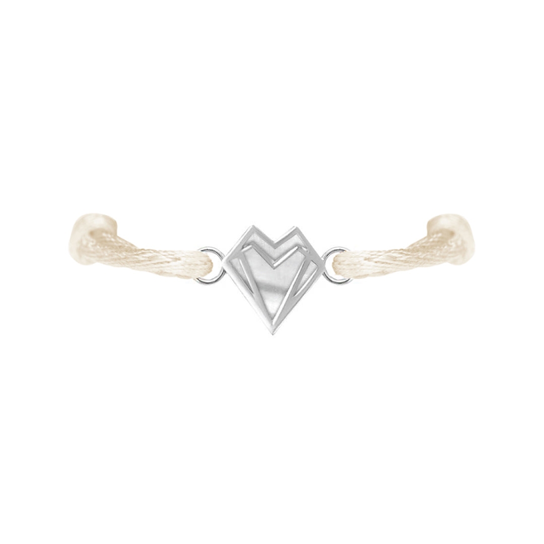 Petite Heart Bracelet White Mother Of Pearl White Gold - Charmaleena Jewellery