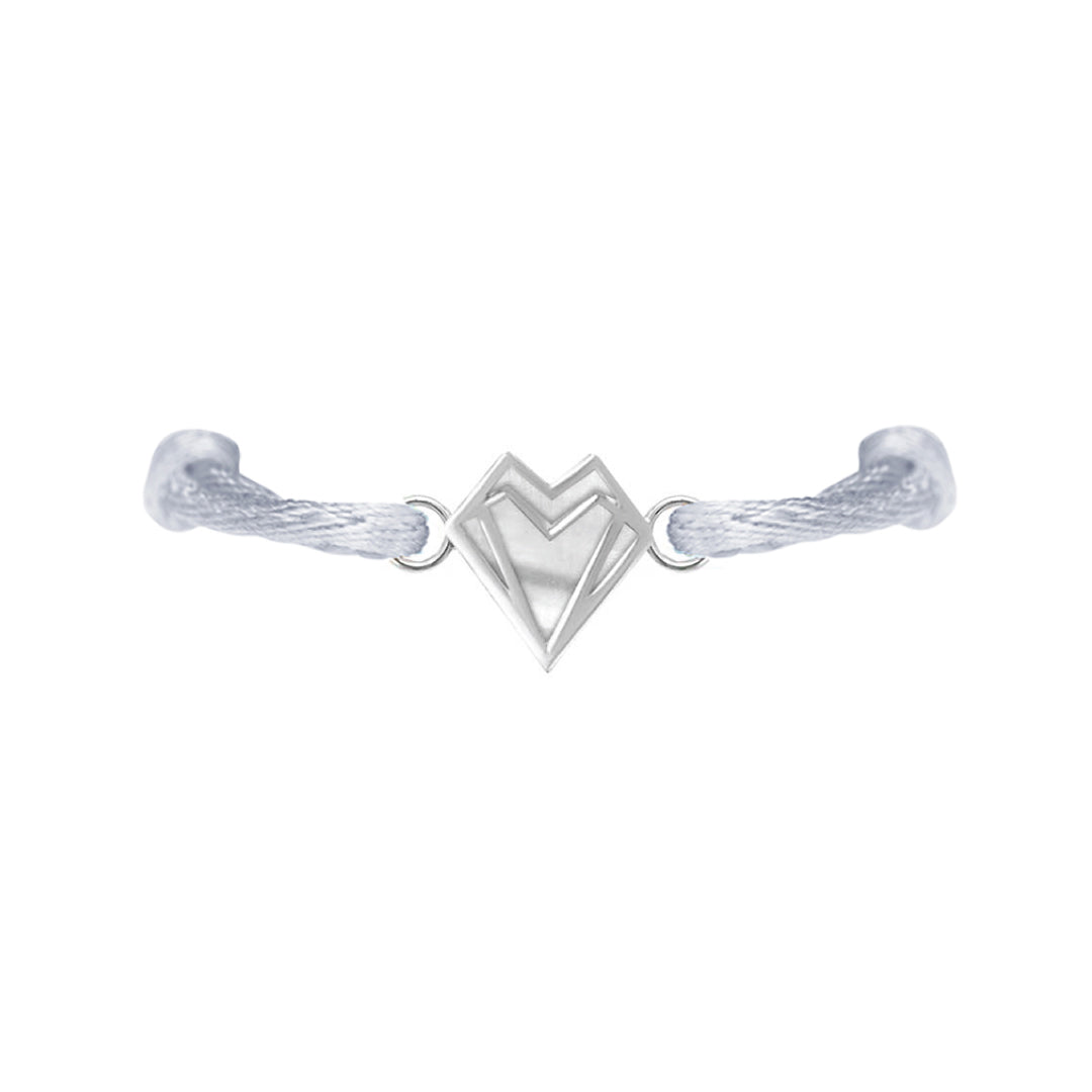 Petite Heart Bracelet White Mother Of Pearl White Gold - Charmaleena Jewellery