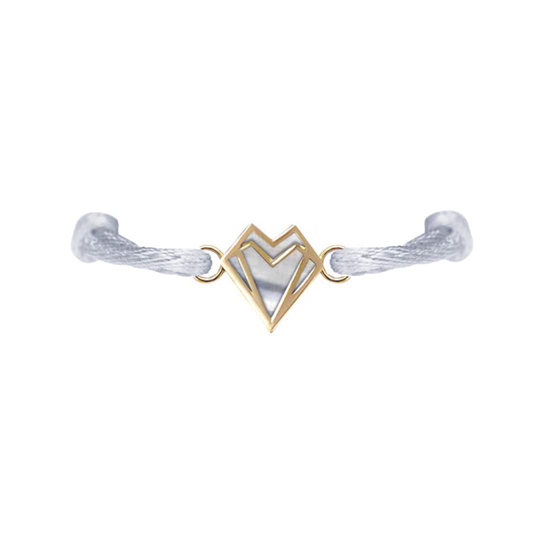 Petite Heart Bracelet White Mother Of Pearl Yellow Gold - Charmaleena Jewellery