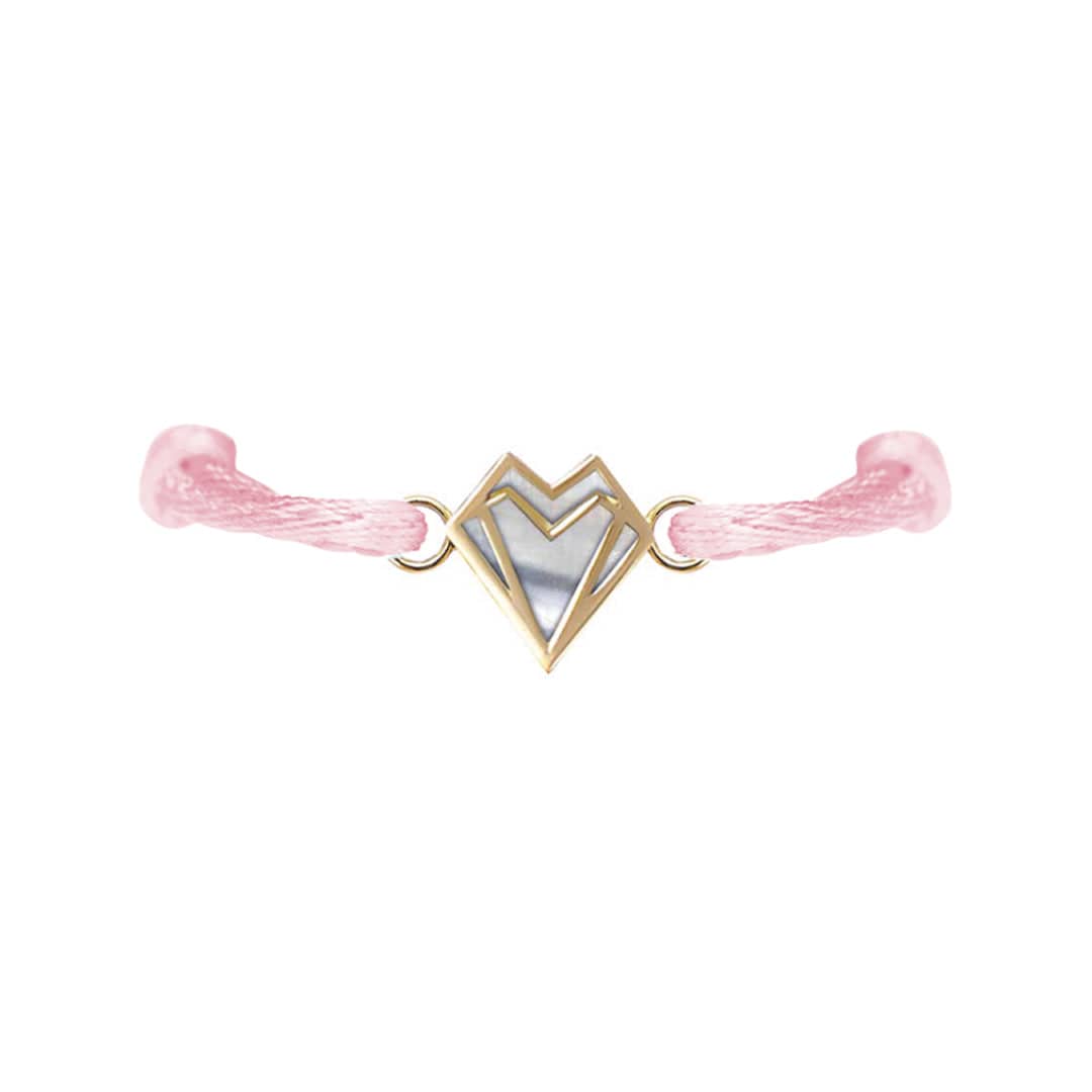 Petite Heart Bracelet White Mother Of Pearl Yellow Gold - Charmaleena Jewellery