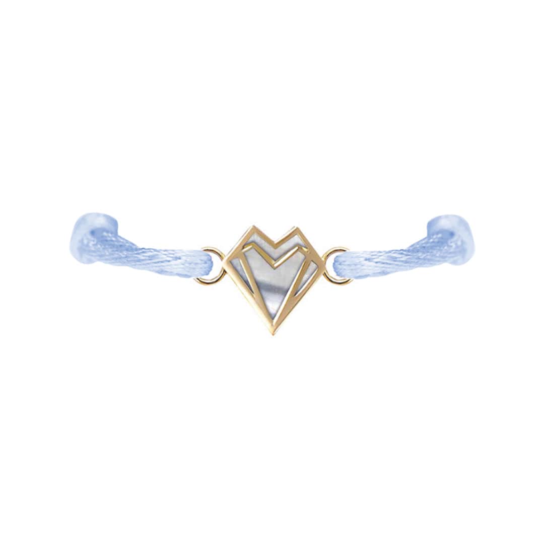 Petite Heart Bracelet White Mother Of Pearl Yellow Gold - Charmaleena Jewellery