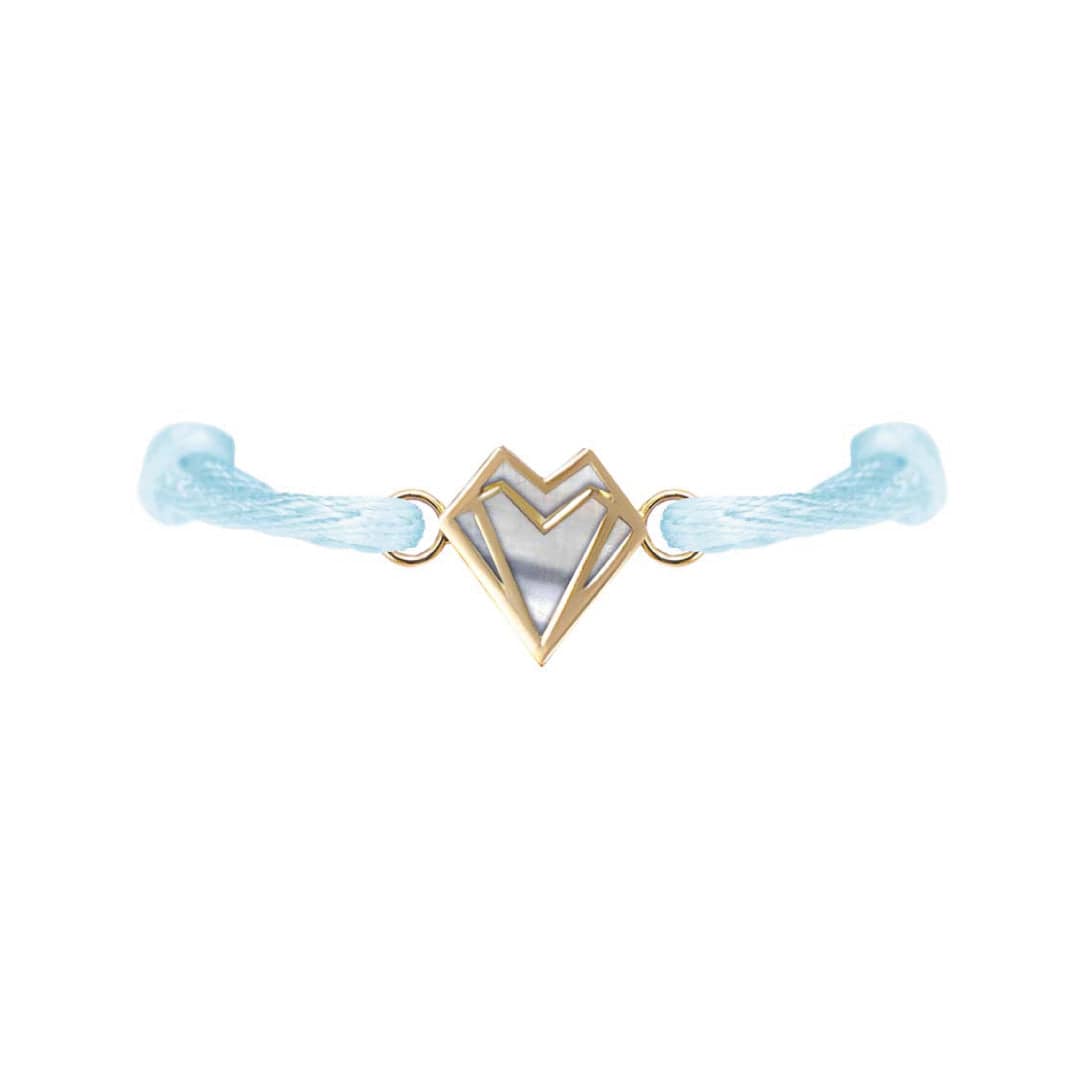 Petite Heart Bracelet White Mother Of Pearl Yellow Gold - Charmaleena Jewellery