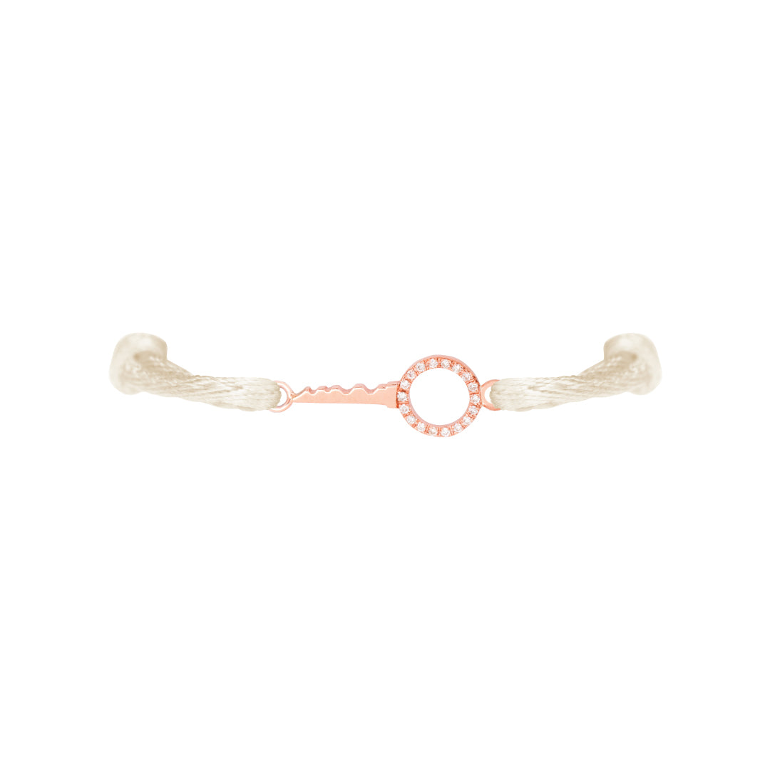 Petite Key To My Heart Pave Bracelet Rose Gold - Charmaleena Jewellery