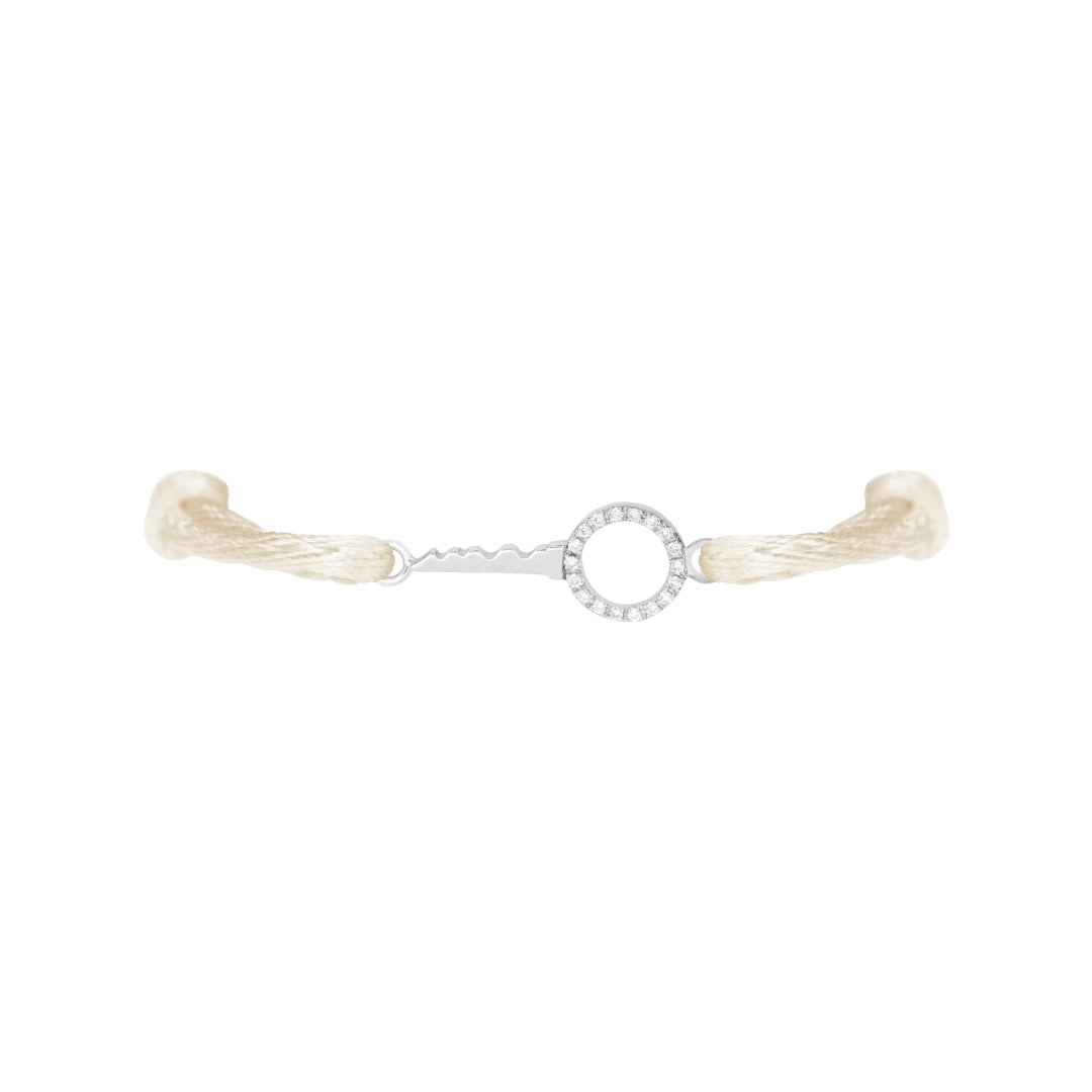 Petite Key To My Heart Pave Bracelet White Gold - Charmaleena Jewellery