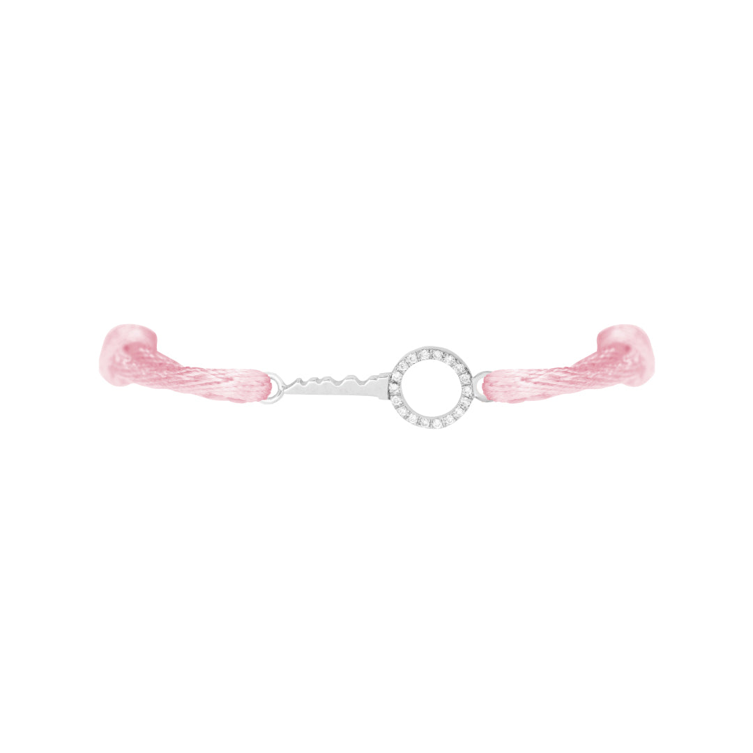 Petite Key To My Heart Pave Bracelet White Gold - Charmaleena Jewellery