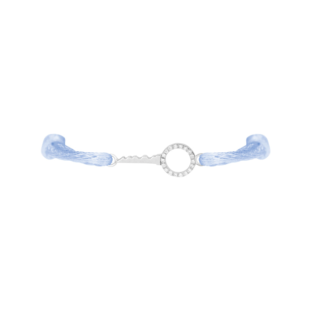 Petite Key To My Heart Pave Bracelet White Gold - Charmaleena Jewellery