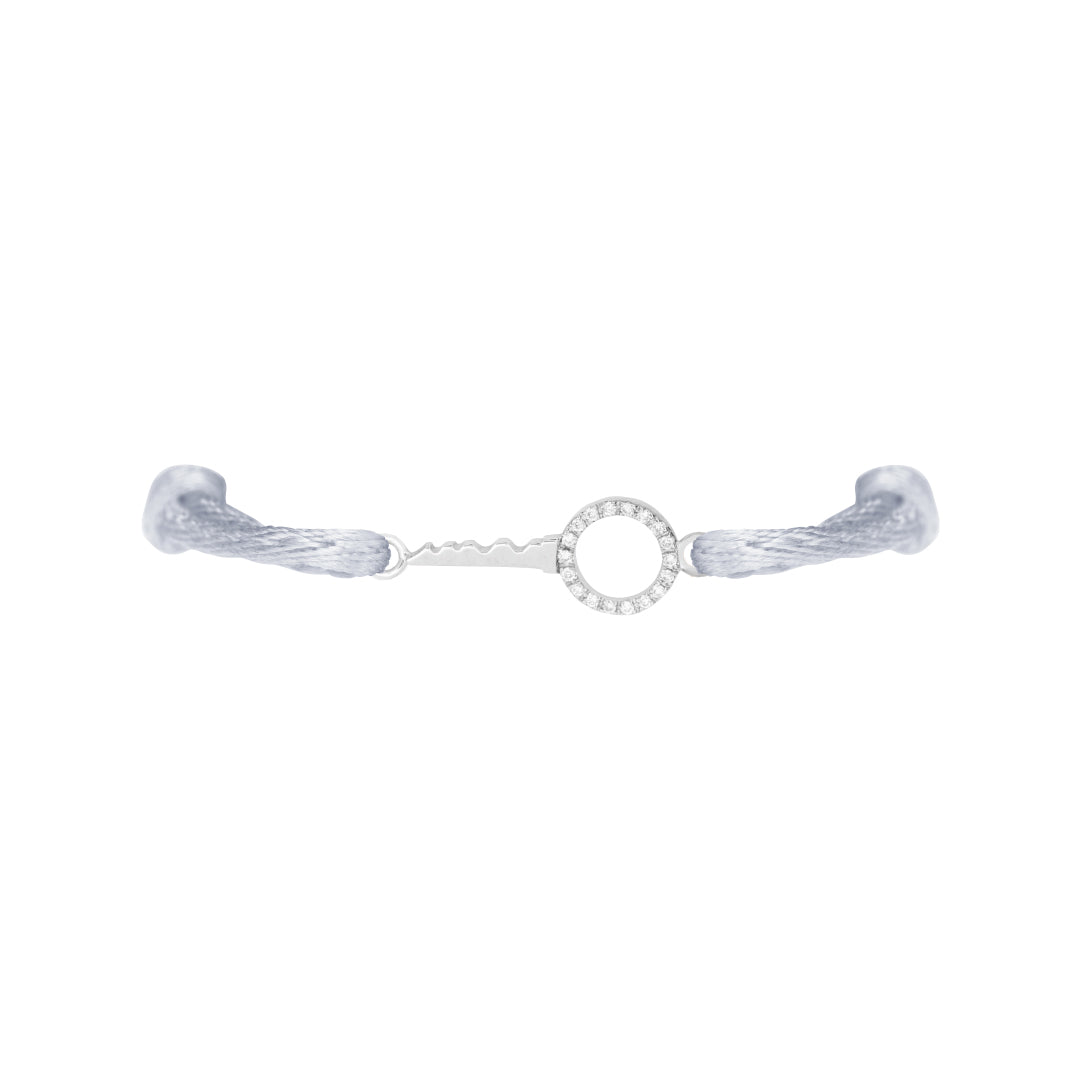 Petite Key To My Heart Pave Bracelet White Gold - Charmaleena Jewellery