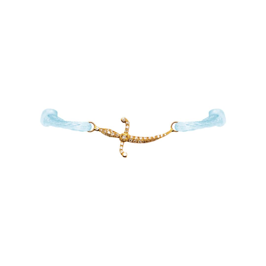 Petite Swords Of Love Pave Bracelet Yellow Gold - Charmaleena Jewellery