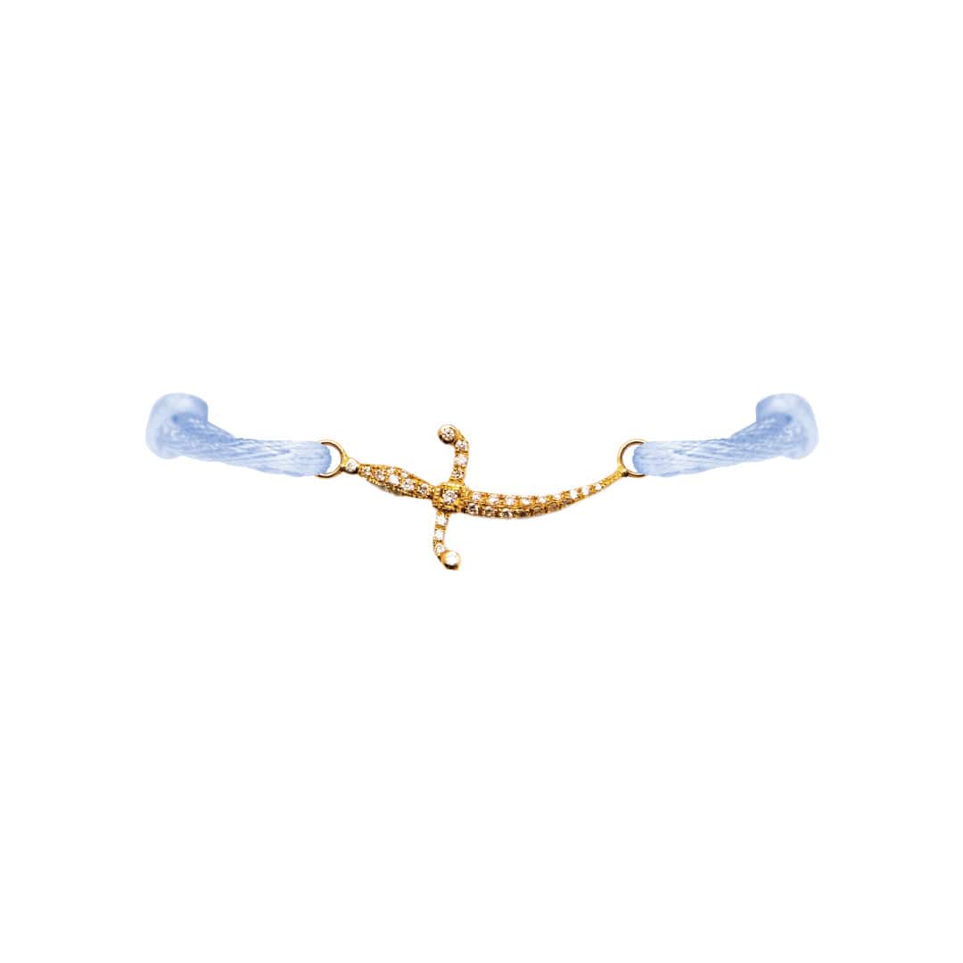 Petite Swords Of Love Pave Bracelet Yellow Gold - Charmaleena Jewellery
